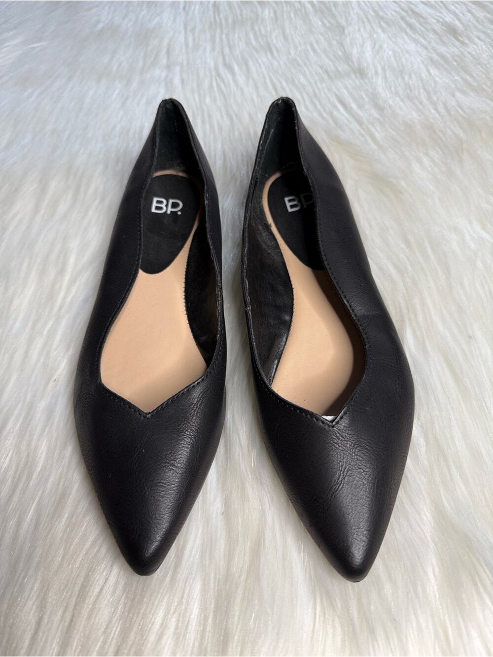 BP Nordstrom Black Pointed Toe Flats